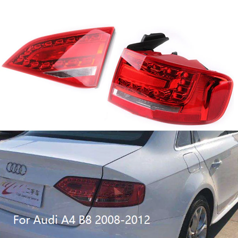 MZORANGE Tail Light Lamp For Audi A4 B8 2008-2012 Rear Right left Inner Outer Side Tail Light LED Brake Lamp Turn signal Light