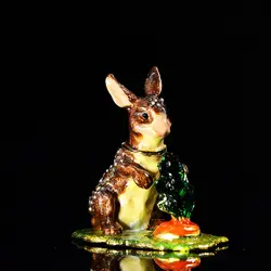 QIFU металл ремесло реалистичные прекрасный кролик шкатулка для подарка