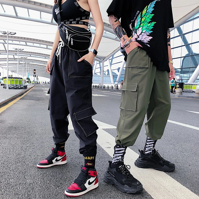 

2019 New Men Solid Color Overalls Hip Hop Pants