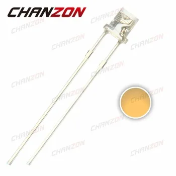 CHANZON 100pcs LED Diode 3mm Warm White 3000K Flat Top Water Clear 3 mmTransparent 20mA 3V Light-Emitting Diode LED Lamp Light