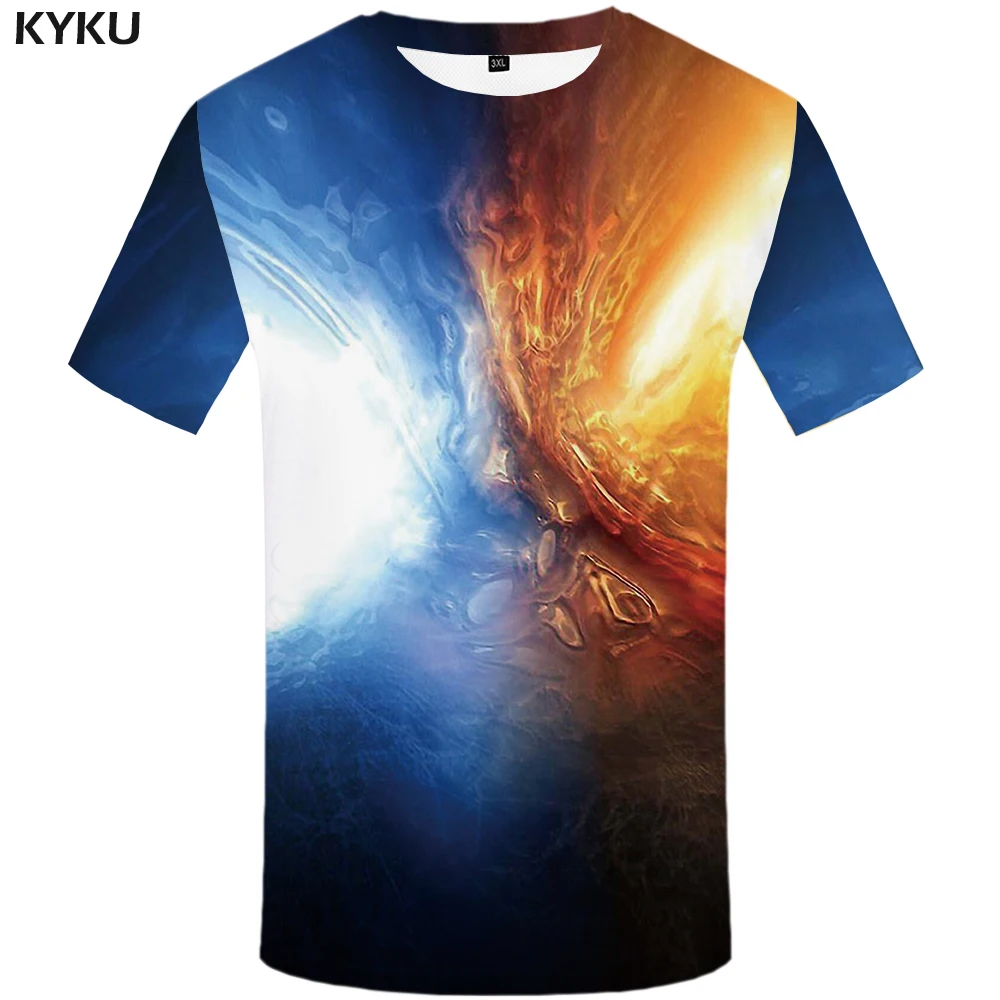 

3d Tshirt Flame T-shirt Men Yinyang Tshirt Printed Space Anime Clothes Gothic Tshirts Casual Abstract T-shirts 3d Mens Clothing