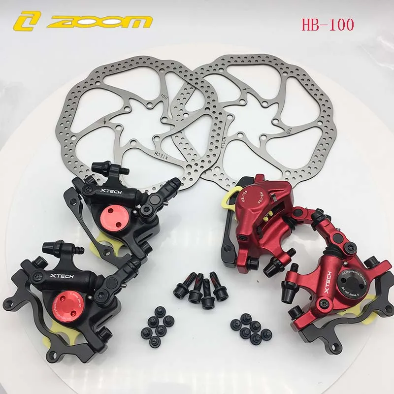 

Zoom HB-100 MTB bike Brake HB100 Bicycle electric bike Brakes Caliper with rotors Bicycle parts Hydraulic piston two-way brake