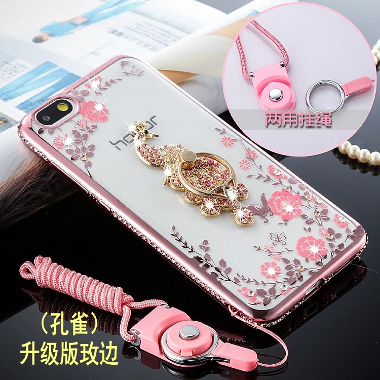 huawei honor 4x case High Quality fit female with Diamond belt buckle bracket TPU case for