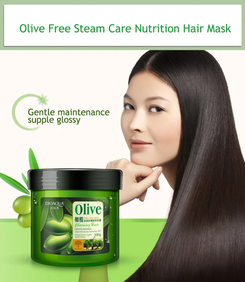 Cuidado do Cabelo Potenciador de Cachos de Cabelo Máscara o Frizz para Seca Bioaqua Oliva Set Anti caspa Shampoo Óleo Essencial Reparação Cabelos Danificados 11 Shampoo Óleo Essencial Potenciador de Cachos de