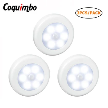 

3PCS/Lot LED Night Light Magnetic Wireless Motion Sensor Light Battery Powered Night Lamp Wall Auto On/Off For Closet Toilet