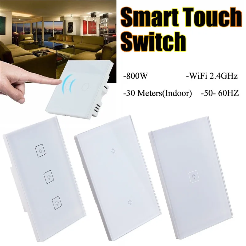 

WIFI Smart Wall Switch App Remote Stepless Dimming Voice Control Scene Mode APP Remote Control Light Switch