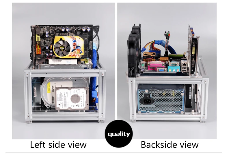 QDIY PC-JMK DIY алюминиевый сплав ATX материнская плата ПК Шасси в корпусе открытая голая рамка горизонтальная водяная охлаждающая платформа компьютерный чехол