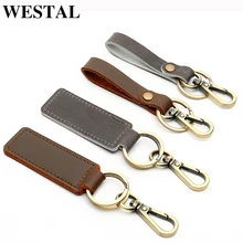 WESTAL унисекс, брелок из натуральной кожи, брелок ручной работы, сумка для ключей, ювелирный дизайн, креативный подарок, ключ из коровьей кожи, 9085