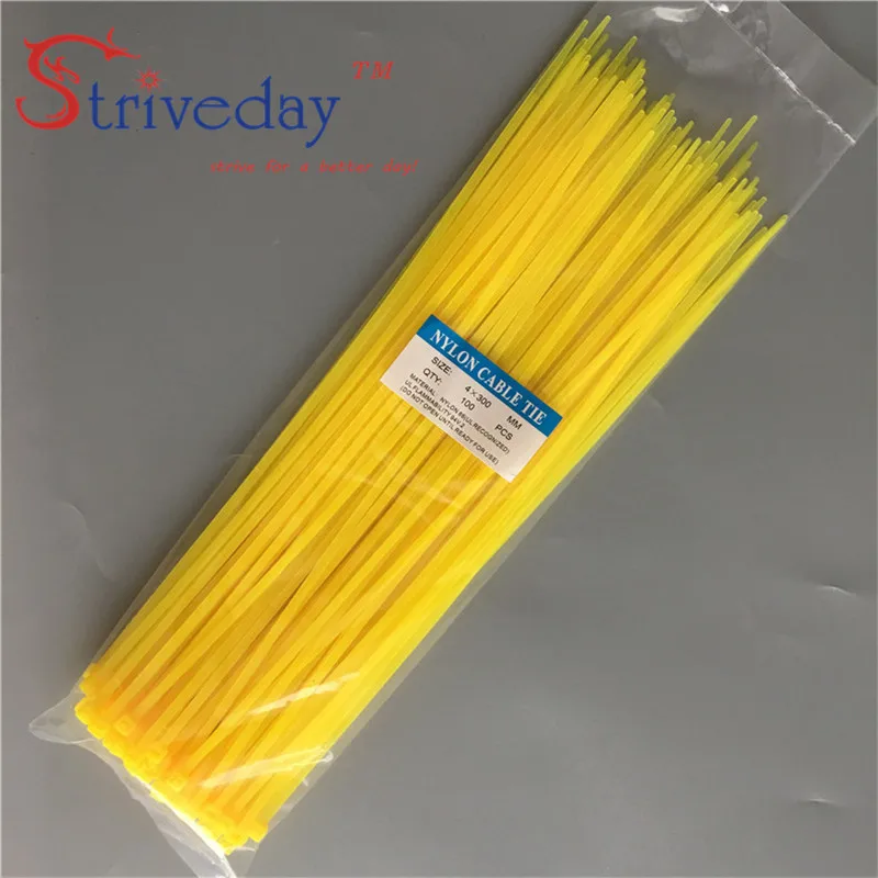 

100pcs color nylon cable ties 4*300mm green tie red yellow blue green black white plastic cable ties