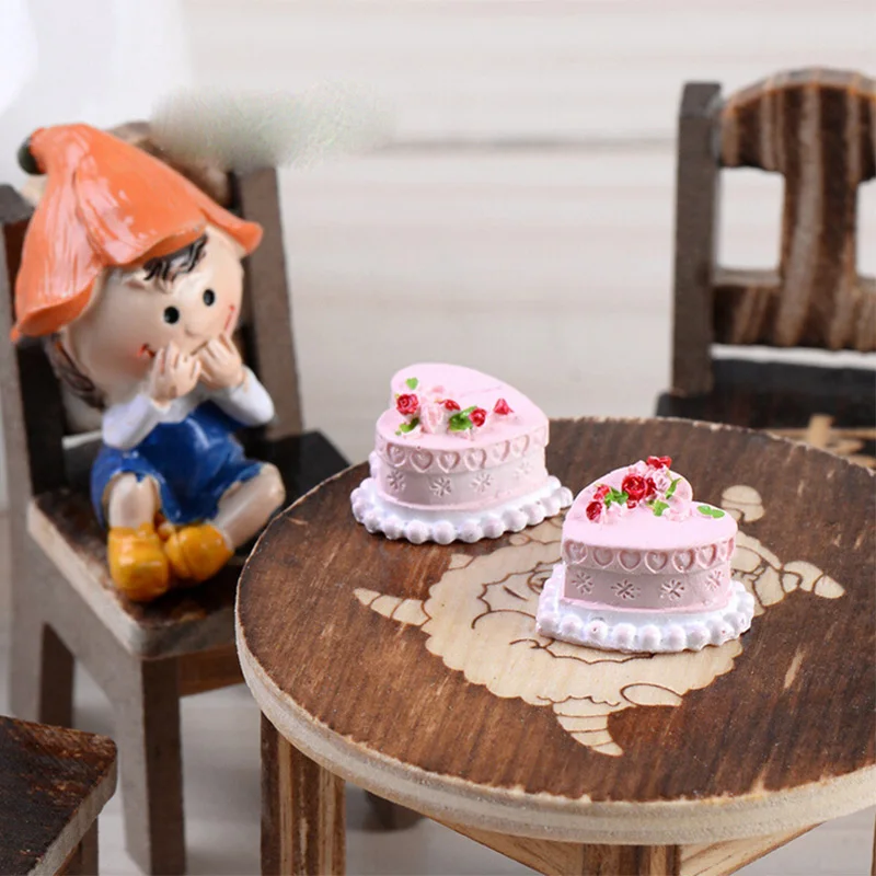 2 шт Имитация торта миниатюры еды на день рождения фигурка ролевые игры кухня игрушка кукольный дом DIY Аксессуары подарок ребенку