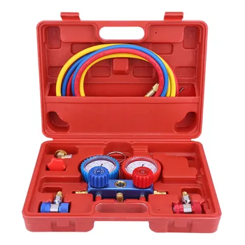 

R134a Air Conditioner A/C Manifold Gauge Set with 5ft Charging Hose Tool Manifold Gauge Set Hose Car Accessories