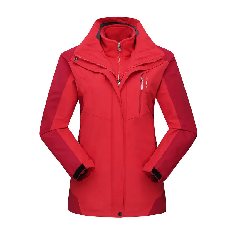 

Women Two Layers Sweatshirt Jackets Female Outdoor Keep Warm Hiking Camping Jackets Women Windbreaker Waterproof Coat AA52076