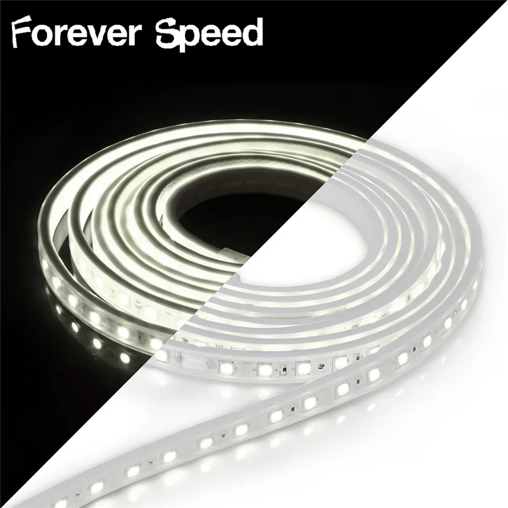 cheap LED Strip Light silicone tube IP65 Waterproof 1m 2m 3m 4m 5m led strip 220V 60leds m stripe with EU plug Cold White Ribbon Tape