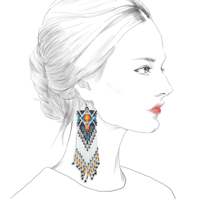 MANILAI Bohemian Handmade Beaded Long Tassel Earrings For Women Fashion Jewelry Multicolor Beads Statement Earrings Ethnic Drop