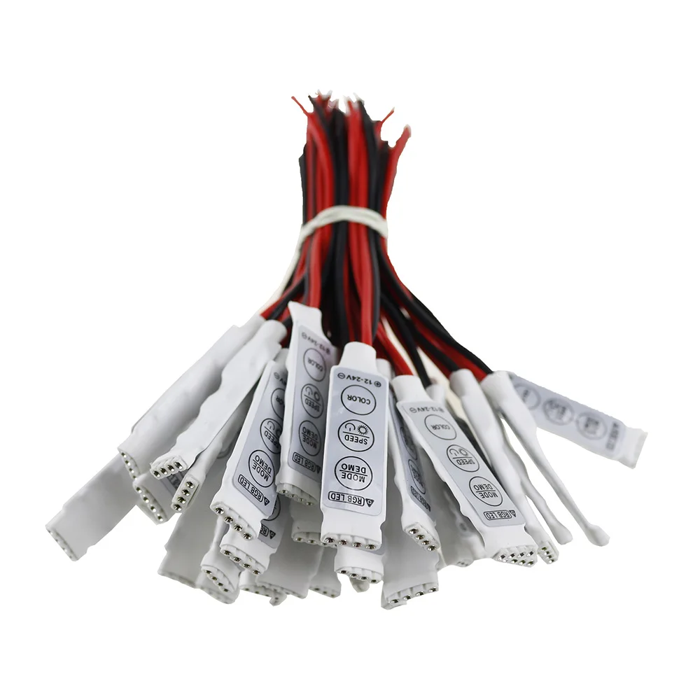

Wholesale DC12V Mini 3Keys RGB led Controller dimmer switch for SMD 3528 5050 5630 RGB LED Strip