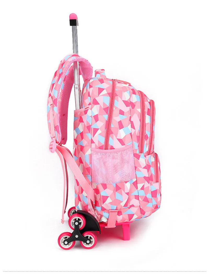 2/6 колёса детей школьная сумка на колесах Рюкзак с колесами школьная сумка для девочек обувь мальчиков съемная дети непромокаемые рюкзаки