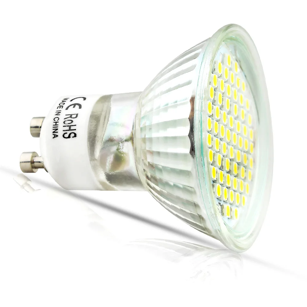 4X светодиодный лампада свет лампы GU10 2835 SMD 3 W AC220V 240 V Светодиодный прожектор теплый/холодный белый Светодиодный лампочки с предохранителем