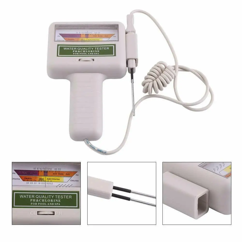 PC101 PH / CL2 Swimming Pool Thermal Water Tester PH Tester Chlorine Level Meter Water Quality Tester Monitor Whole