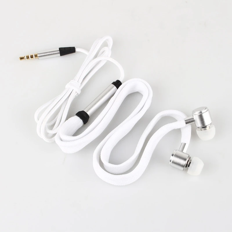 3.5mm In Ear Earphone with Microphone Stereo earbuds Metal Shoelace earphones For Iphone 6 6S Xiaomi redmi pro mi Hifi earpods  (1)