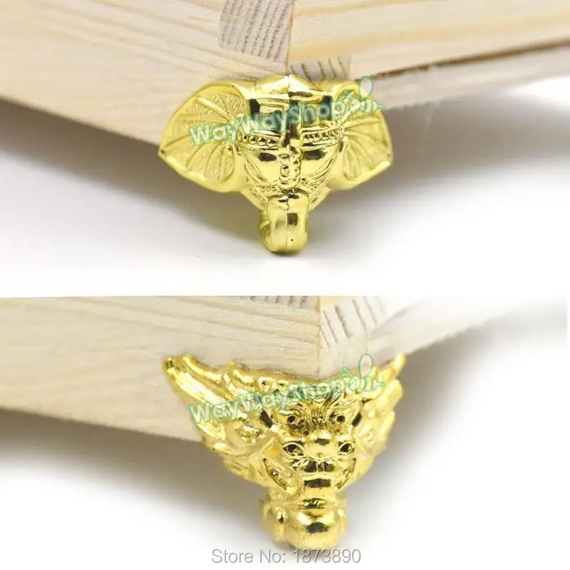 

100 Pcs Plastic Corner Protector Feet Leg Decorative Use for Wood Jewelry Chest Gift Box Guard Furniture Gold 2 Style Choice
