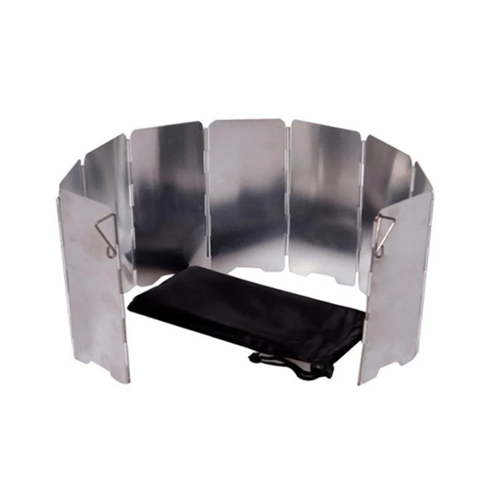 

8/9/10Pcs Plates Foldable Outdoor Camping Cooker Wind Screen Gas Stove Windshield Tools ZJ55