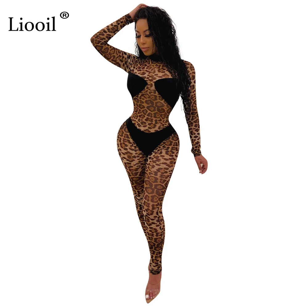 leopard print tight jumpsuit