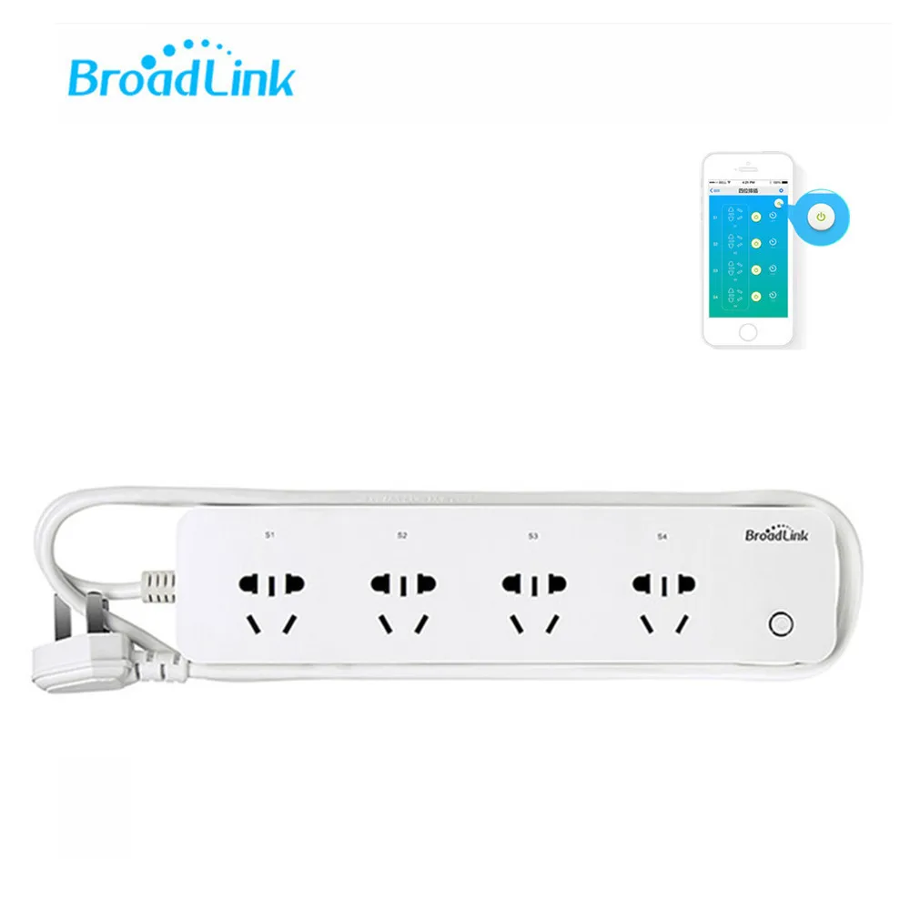 

Broadlink MP1 Socket Plug Remote Control Separately Controllable WiFi 4-Outlet Power Strip For Smart Home Automation