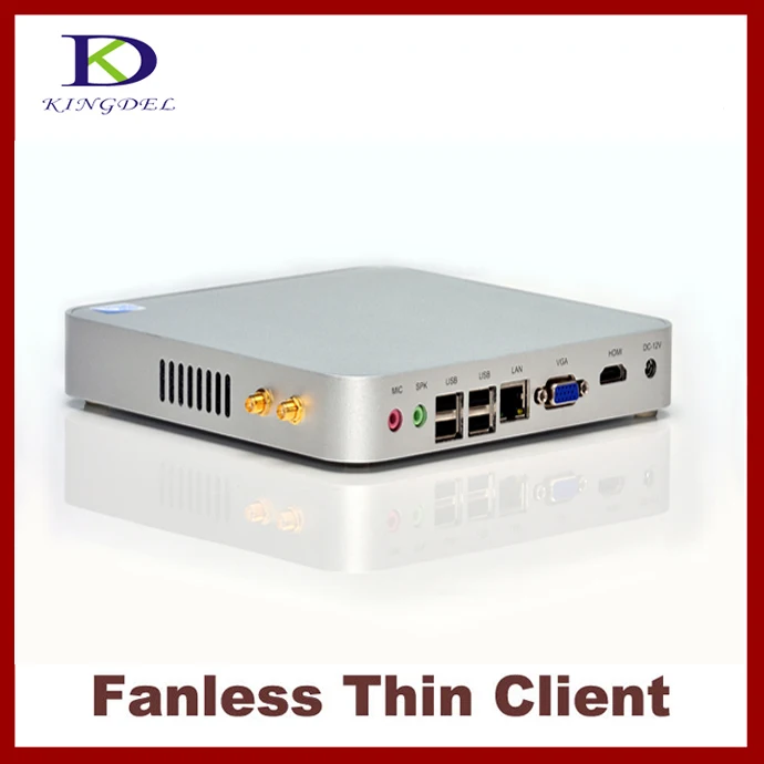 Fanless Metal Case Thin Client PC, Mini Desktop 2GB RAM/64GB SSD , Intel Celeron 1037U, 1080P HDMI
