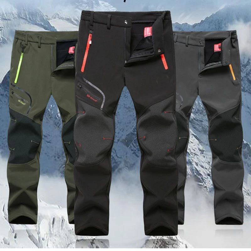 

Outdoor Sports Hiking Trousers Autumn Winter Thick Men Cycling Pants Waterproof Windproof Soft Ski Fleece Long Pants #95805