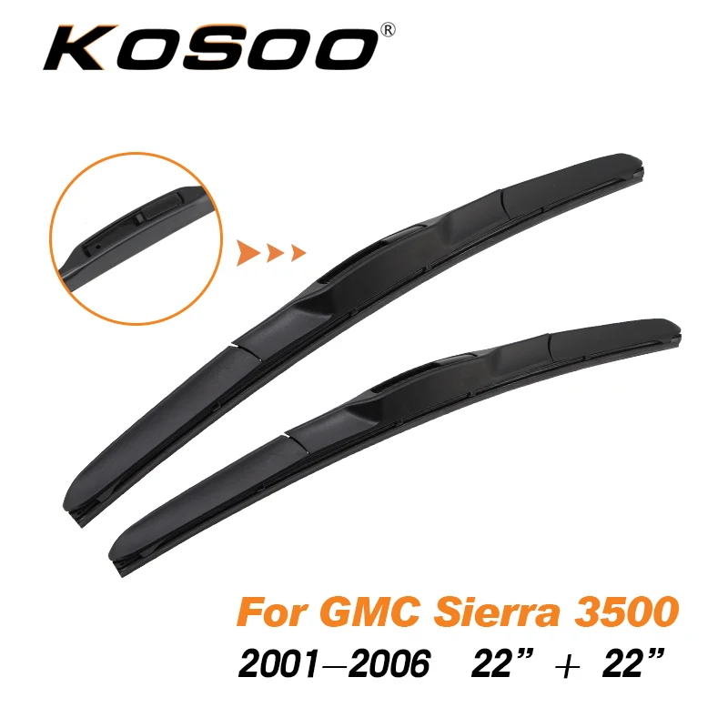 KOSOO для GMC Сьерра-3500 2"+ 22" 2001 2002 2003 2004 2005 2006 автомобиля стеклоочистителя ветрового стекла очистка ветрового стекла подходящий крючок - Цвет: Sierra 3500 2222