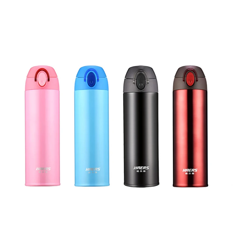 Haers 500 мл бутылка термос 304 нержавеющая сталь BPA бесплатная чашка легко открыть