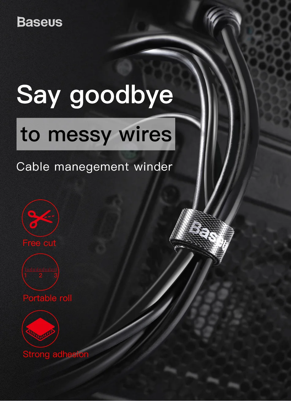 Baseus Кабельный органайзер Проводные намотки USB кабель управление зарядное устройство протектор для iPhone наушники в форме мыши держатель кабеля защита шнура