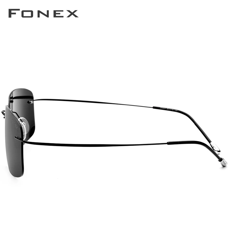 FONEX Мужские солнцезащитные очки без оправы из титанового сплава ультралегкие