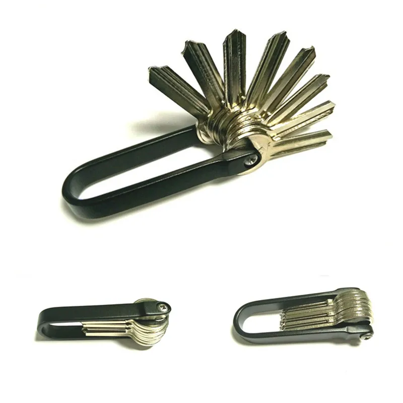 

1PC Aluminum Hard Oxide Keychain Key Holder Storage Clip Organizer Tool Pocket EDC GEAR Can Acommodate Multiple Keys