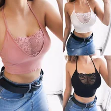 Сексуальный черно-белый прозрачный кружевной Вязаный топ на бретельках, Женский лифчик, сексуальное женское белье, пуш-ап, укороченный Топ без бретелек, кружевной лифчик