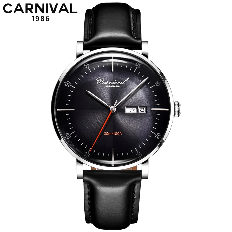 Новые карнавальные часы для мужчин, Простые Модные механические часы швейцарского бренда, роскошные креативные водонепроницаемые повседневные мужские часы Relogio - Цвет: G