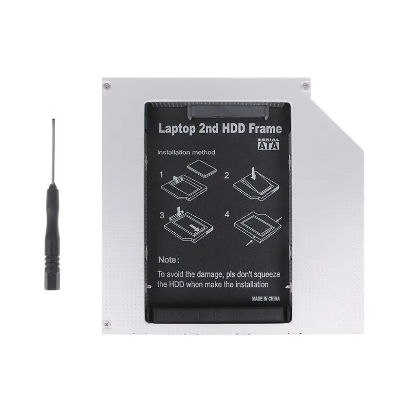 

12.7mm 2nd HDD Caddy IDE To SATA 2.5" SSD Case For Laptop DVD/CD-ROM Optical Bay