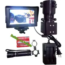 38-45 Rifle Scope Add On DIY Night Vision Scope w LCD Monitor Mount IR Laser Torch for Tactical binocular Riflescope 100m/ 200M on scope