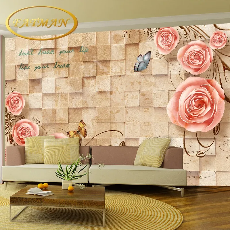 

Custom photo wallpaper Custom 3D stereo TV background living room bedroom large wallpaper mural romantic rose wallpaper