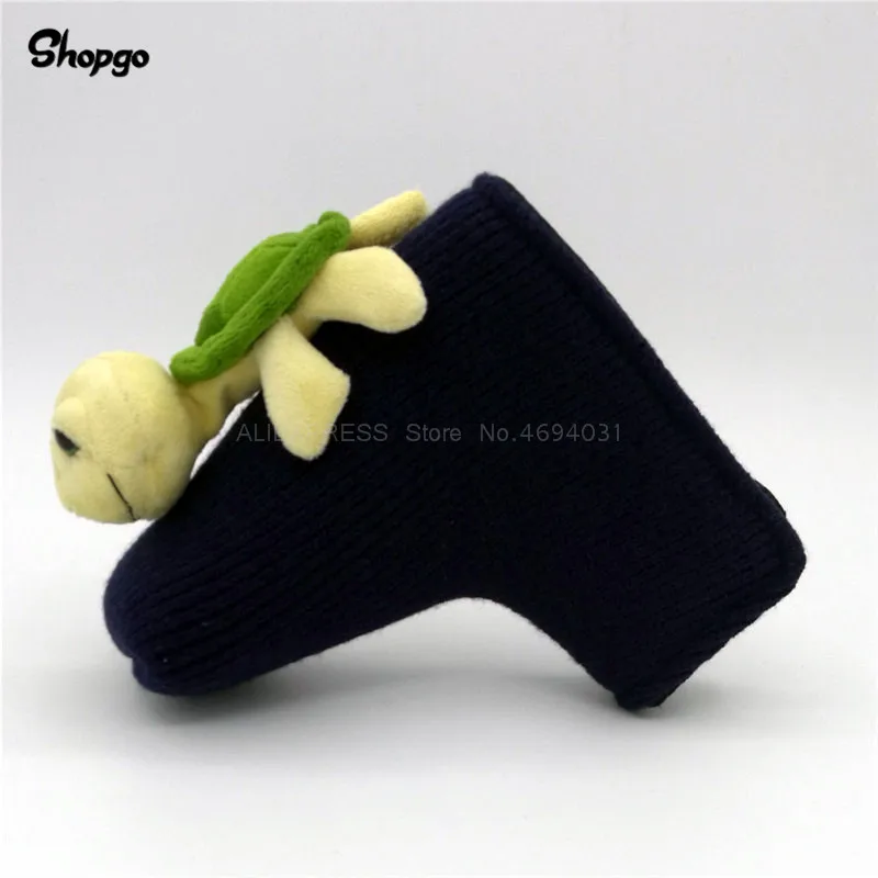 

Little Green Tortoise Golf Putter Head Cover With Magnetic Closure Golf Accessories Funny Animal Golf Cover