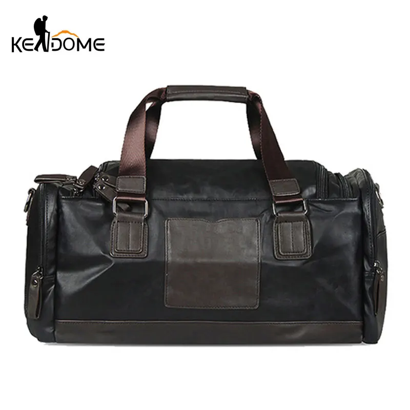 2019 Men's Gymnastic Bags PU Leather Shoulder Sport Gym Bag Fitness