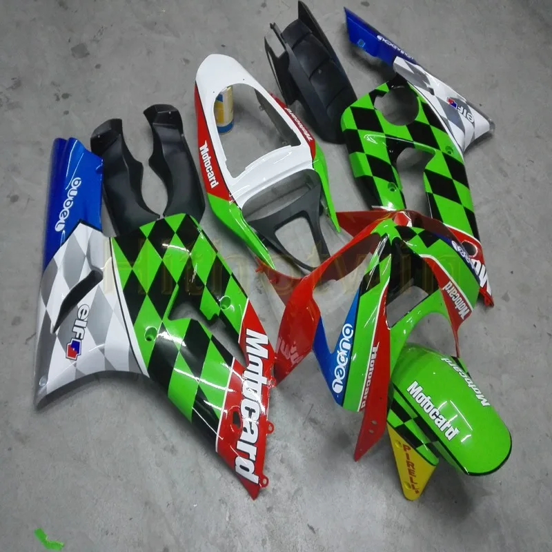 Заказная мотоциклетная часть для Kawasaki ZX-6R 2003 2004 ZX6R 636 Обтекатели+ свободные болты+ литьевая форма зеленая и Черная решетка M2