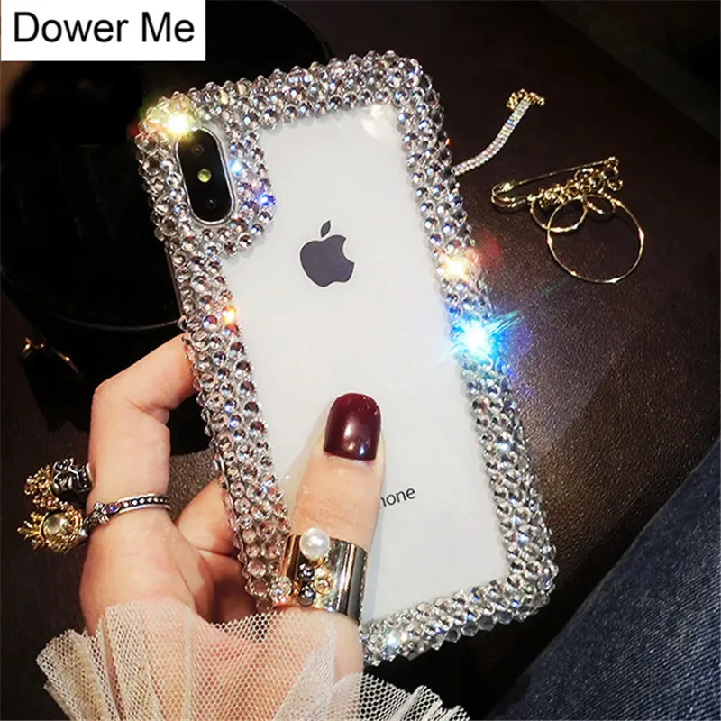 Роскошный модный прозрачный чехол для телефона с кристаллами и стразами DIY iPhone 11