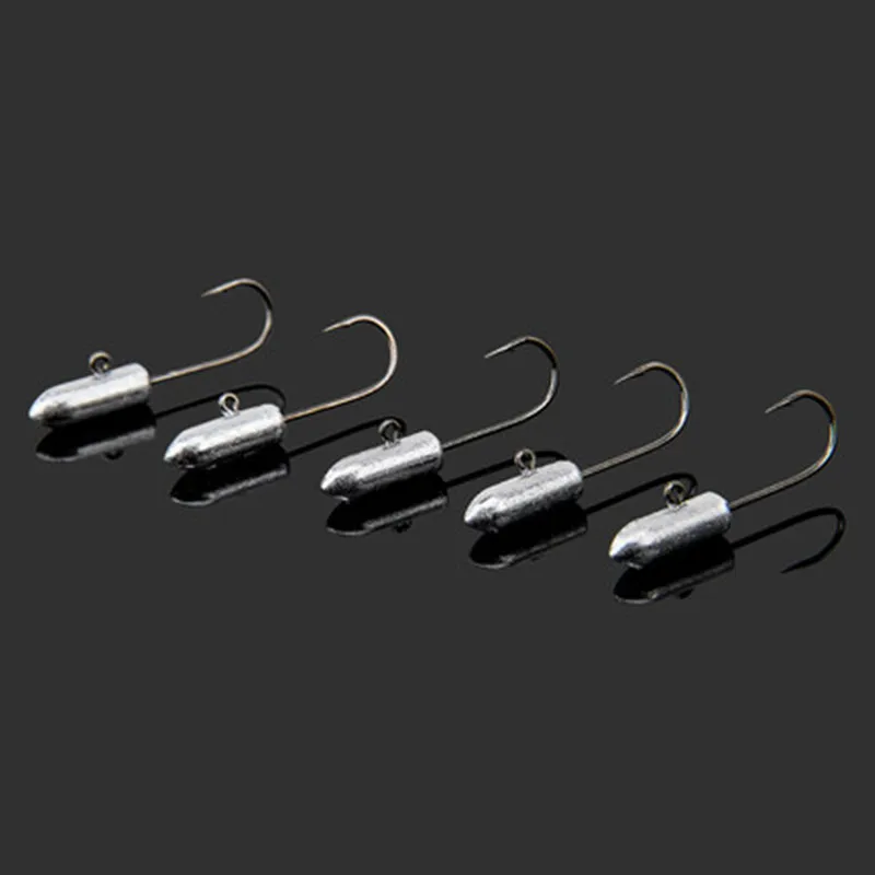 15Pcs Raft Ice Fishing Hook Lead Head Weight Crank Hooks Jig Fishhook