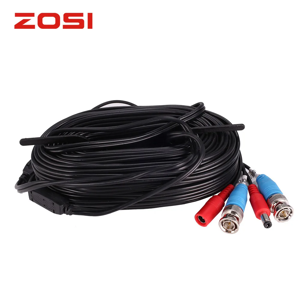  ZOSI 18.3M 60ft CCTV Cable BNC + DC Plug Cable For CCTV Camera DVR Security Black Surveillance Syst - 32767818925