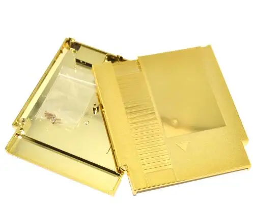 Golden Color Metal Plating 72 Pins NES Game Cartridge Replacement Plastic Shell For NES