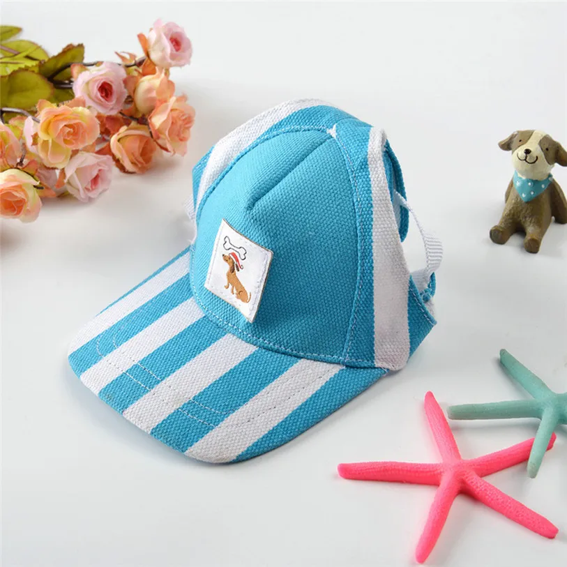 Summer Small Pets Cap Hat Dog Cat Headband Canvas Outdoor Headdress Costumes Hair Band Visor Hat Cat Dog Accessories 40JA14 (5)
