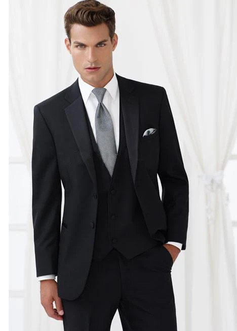 

2015 Custom Made Black Men Suit, Tailor Made Suit, Men's Wedding Suit, Slim Fit Handsome Groom Tuxedos For Men Hot Sale