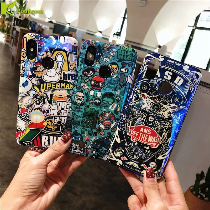 

Xiaomi Mi 9 Phone Case on for Fundas Xiaomi Mi 8 9 SE A2 Mix 3 Case Cover Fashion Comic Cartoon Blue Ray Soft Cover Capa Coque