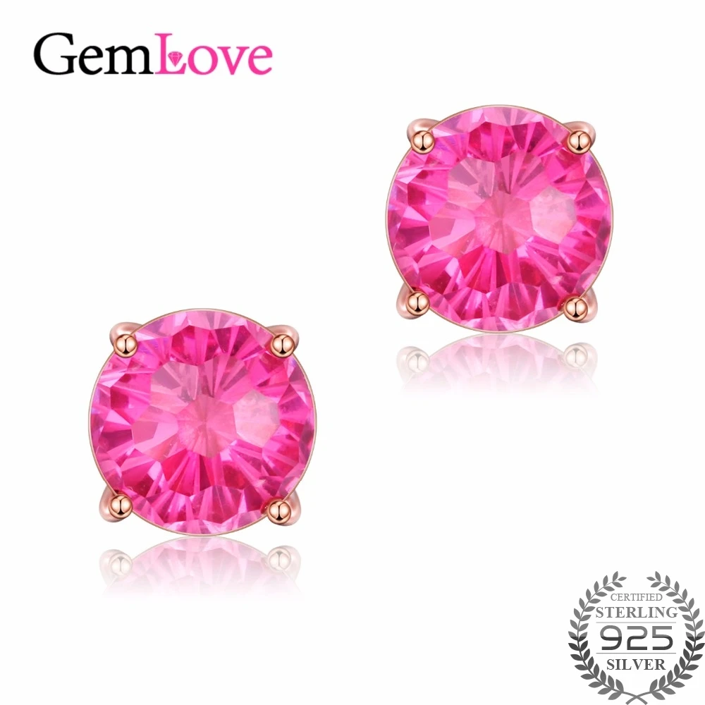 Gemlove топаз серьги стерлингового серебра 925 с топазом гвоздики серёжки для девочек